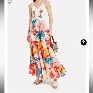 ✨Gorgeous CAROLINA K Floral Marieta Maxi Embroidered Dress - Sz Small Like New!